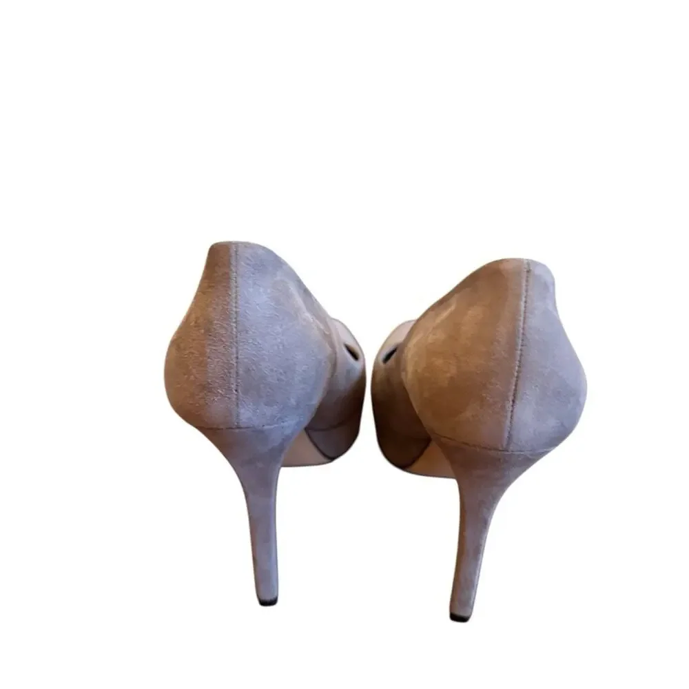 Gucci Grey (fume)  Suede Square Toe Platform High Heel  Pumps EU 37/US 7